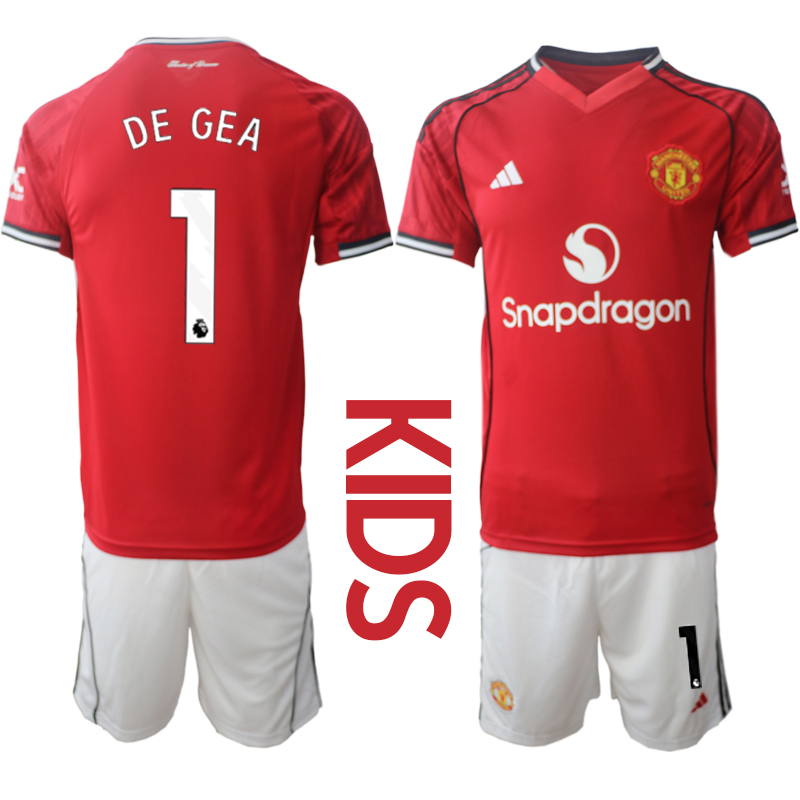 Youth 2025-2026 Club Manchester United home Red 1 Soccer Jersey